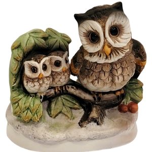Vintage HOMCO Mama and Babies Owl Figurine